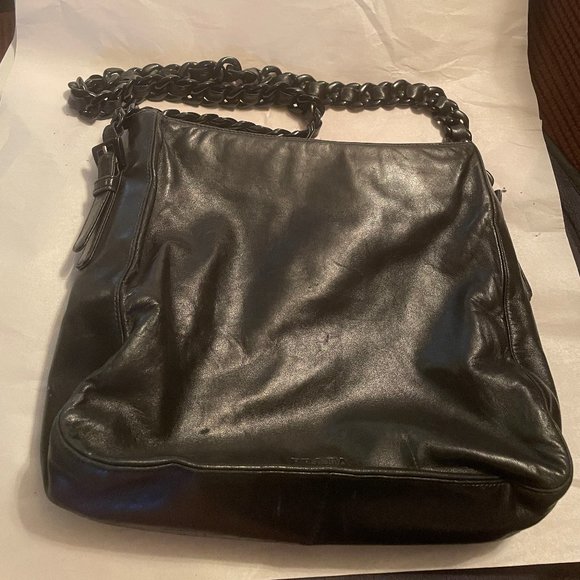 Prada	Black Soft Calfskin Lucite HOBO Bag 35" strap - Picture 1 of 4